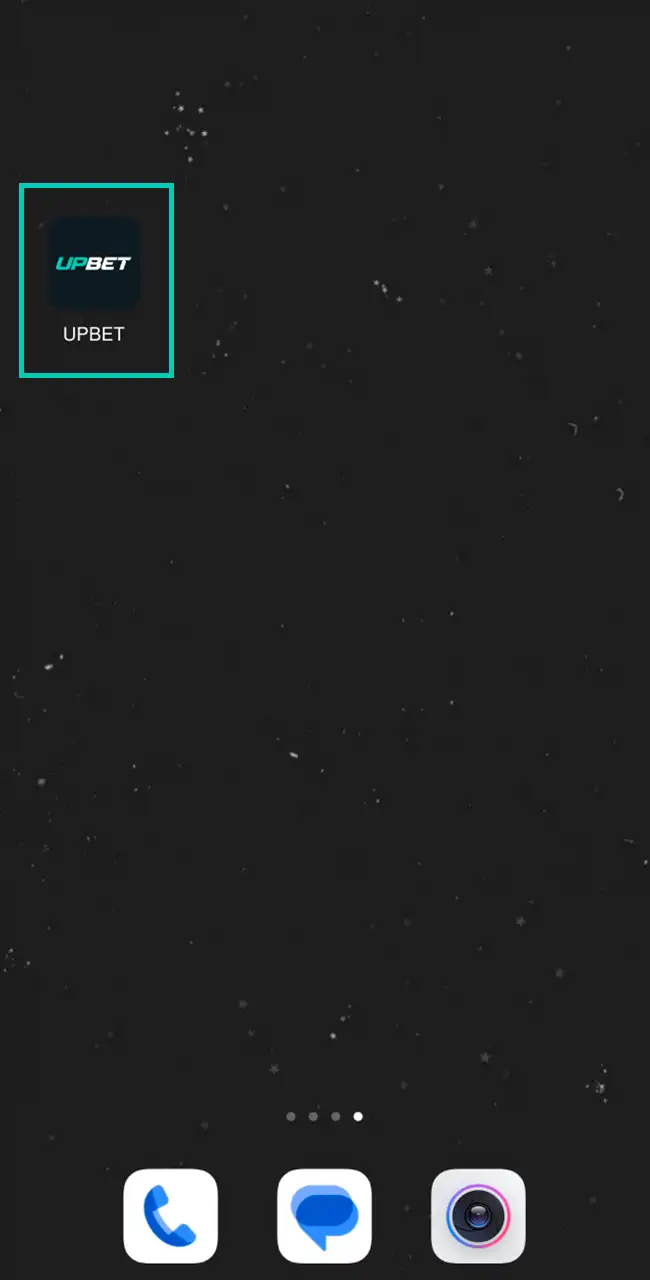 Inicie o aplicativo Upbet no smartphone.